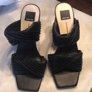 ✔️dolce vita twisted pleated cushion insole wrapped snakeskin look chunky heel